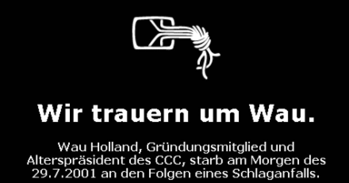 CCC nimmt Abschied von Wau Holland - pctipp.ch